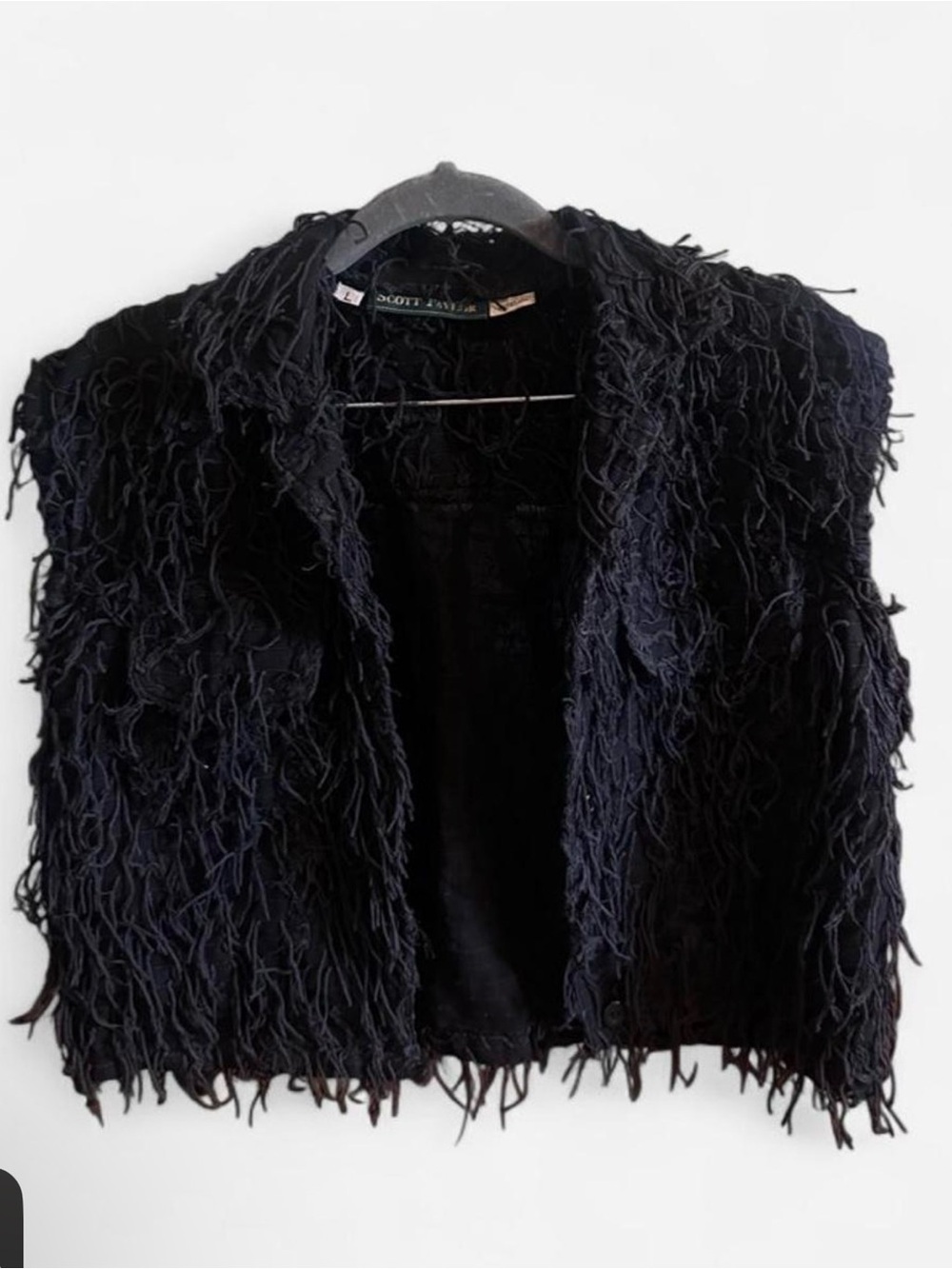 Vintage Black Teddy Fringe Jacket - Women's